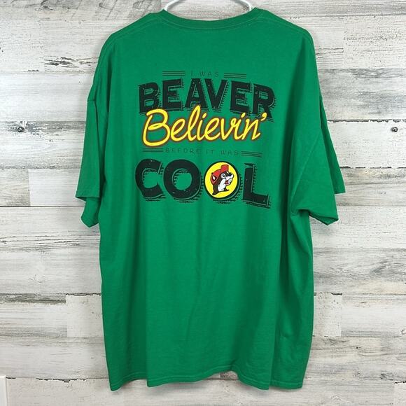 Buc-ee's Beaver Logo Green T-Shirt Unisex Size XXXL Distressed Cotton - Picture 4 of 5